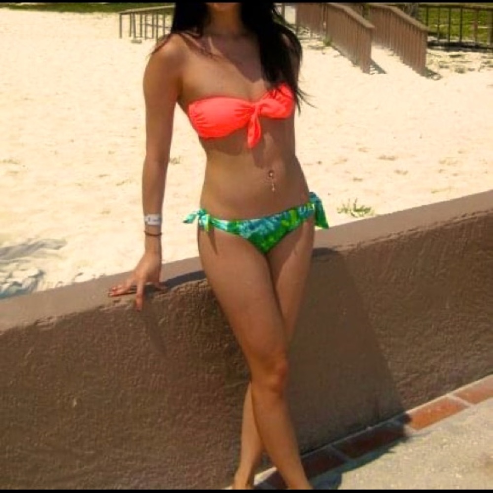 Victorias secret bikini green and orange XS S